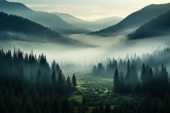 Природа. Горы в тумане