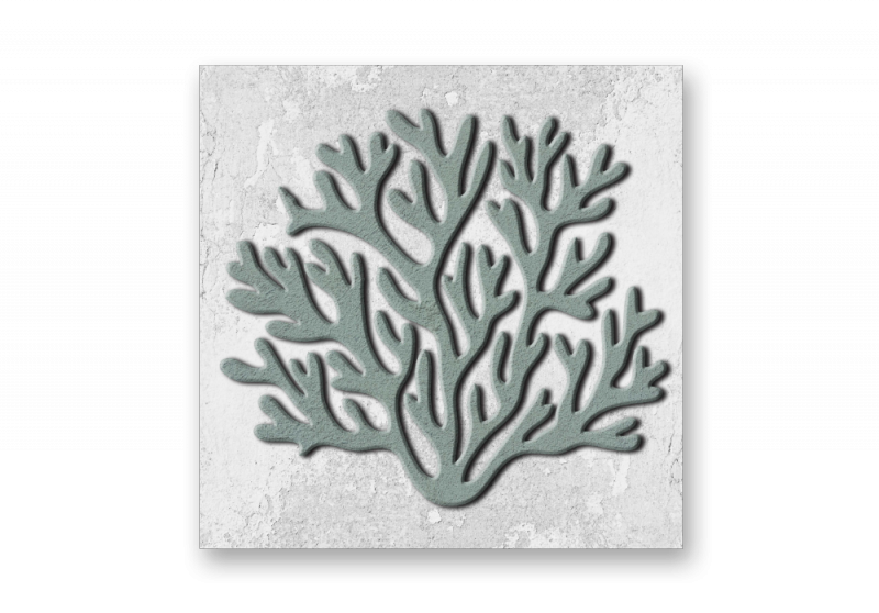 модульная картина Арт Постеры. Оливковые кораллы на белом фоне