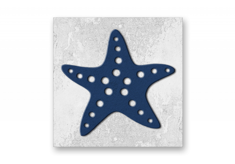 модульная картина Арт Постеры. Синяя морская звезда на белом фоне