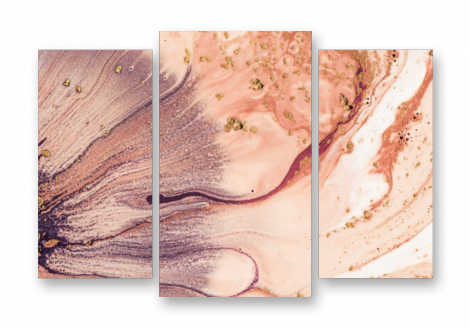 модульная картина Абстракция мрамор. Пурпурно-розовые волны