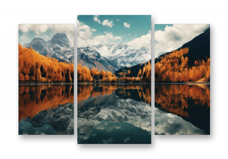 модульная картина Природа. Золотая линия