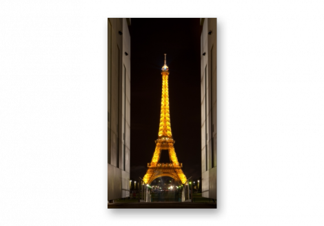 модульная картина Город. Франция Париж Золотая Эйфелева башня