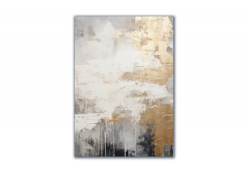 модульная картина Абстракция. Серое ЗОЛОТО-1