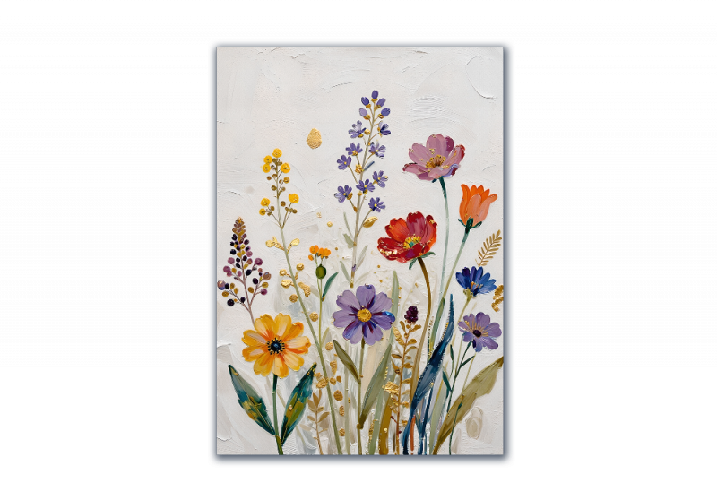 модульная картина Цветы. Полевые цветы на эмали