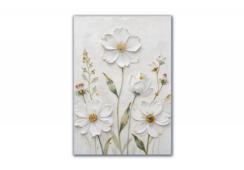 модульная картина Цветы. Большие белые цветы