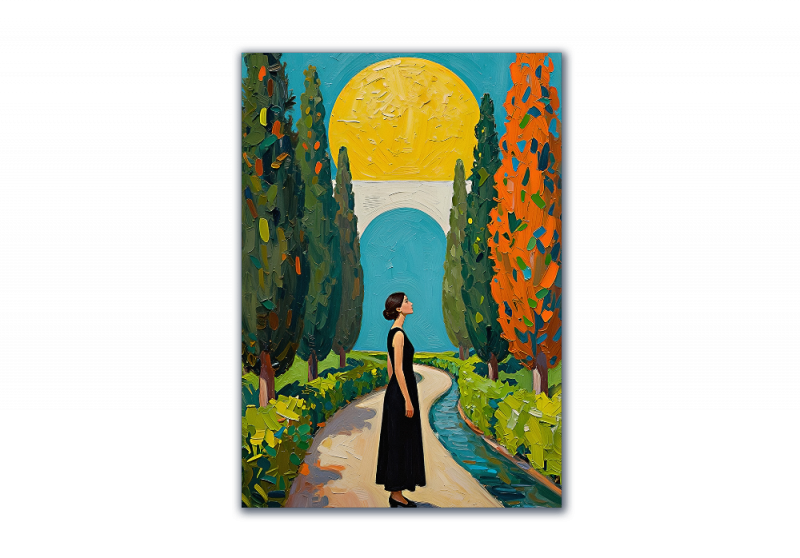 модульная картина Арт Постеры. Девушка в парке