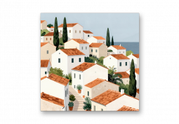 модульная картина Живопись. Коричневые крыши