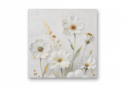 модульная картина Цветы. Большие белые цветы с эмалью