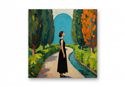 модульная картина Арт Постеры. Девушка в парке