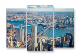 модульная картина Город. Нью-Йорк полет над Мегаполисом
