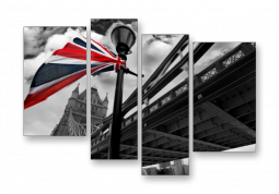 модульная картина Город. Англия Фонарь под Лондонским мостом 