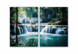 модульная картина Природа. Ступенчатый водопад