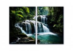 модульная картина Природа. Тропический водопад