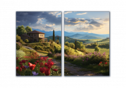 модульная картина Природа. Вид на долину