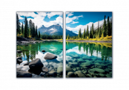 модульная картина Природа. Изумрудное озеро