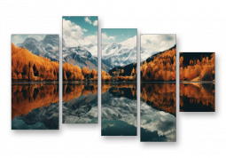 модульная картина Природа. Золотая линия