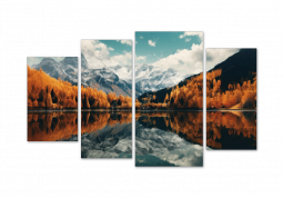 модульная картина Природа. Золотая линия