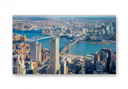 модульная картина Город. Нью-Йорк полет над Мегаполисом
